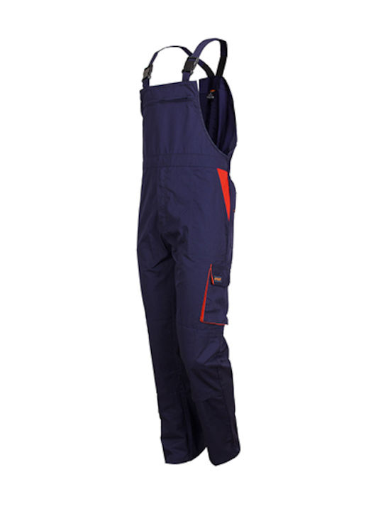 Galaxy Work Dungarees Blue Navy Orange Glx31 3100