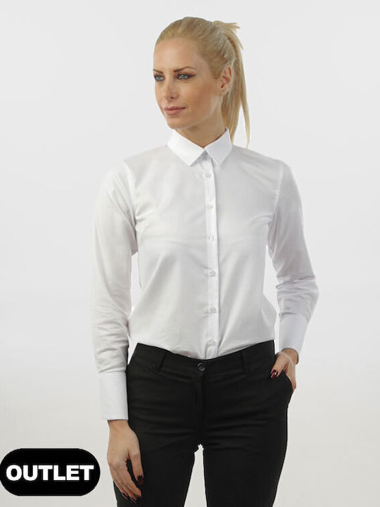 Дамска Риза Cotton Rich Дълъг Ръкав Silia-960cvc Бяла Дамска Риза Cotton Rich Дълъг Ръкав Silia-960cvc Бяла