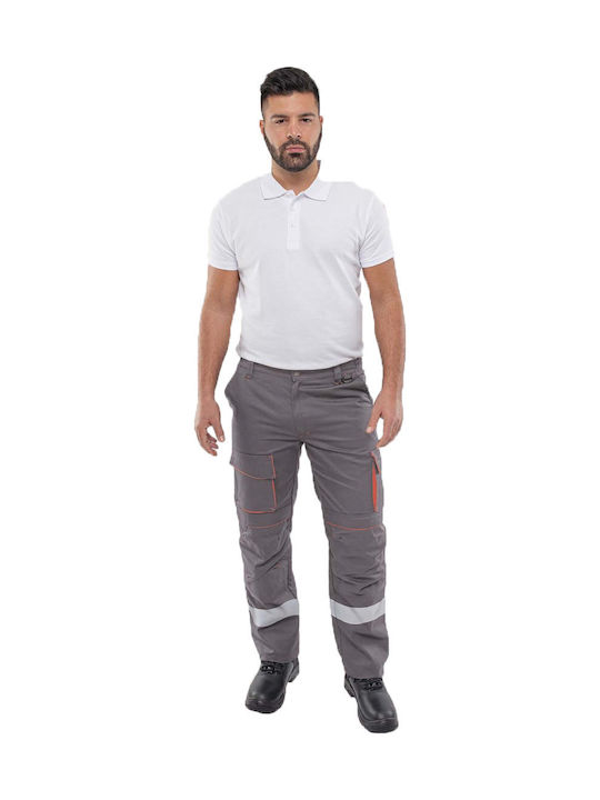 Work Trousers Axon Top Gray Two Reflective Stripes