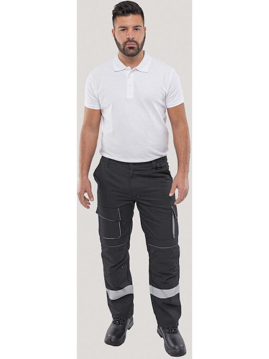Work Trousers Axon Top Black One Reflective Tape