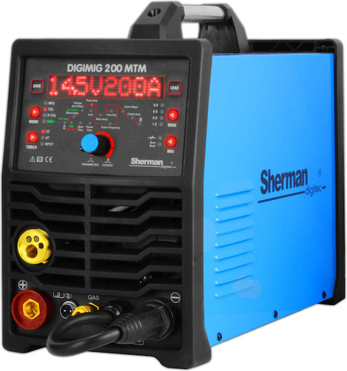 Sherman DigiTig 200MTM Welding Machine MAG / MIG / MMA / TIG with Maximum Welding Current 200A and Duty Cycle 60%