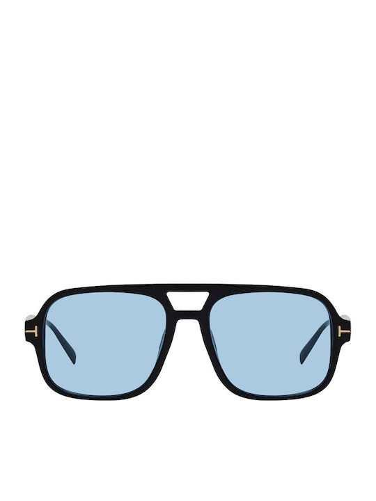 Unisex Sunglasses with Black Frame and Light Blue Lens KD5159 C12