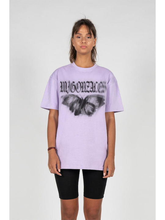 Mj Gonzales Mjg Heavy Oversized Tee Ladies Butterfly Illusion Lilac Fw24 Mjg11916-00145