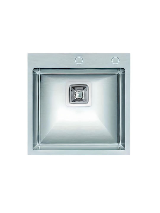 Inter Ceramic Ένθετος Νεροχύτης Inox Μ50xΠ50cm Λευκός