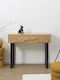 Calypso Console Table Wood & Metal with Mirror Wood Shade L100xW35xH80cm