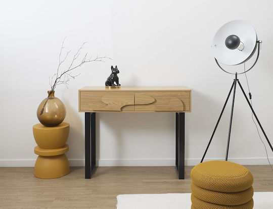 Calypso Конзолна маса от Дърво & Метал с огледало Wood Shade Д100xШ35xВ80cm