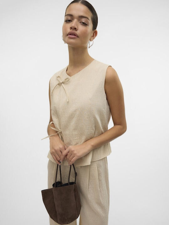 Vero Moda Εκρού Γυναικείο Γιλέκο