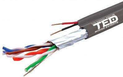 Ftp Cable Cat.5e Copper + 2 Wires X 0.75 Mm Copper Multistrand Power Supply 305m Reel Ted Wire Expert Ted002389 Bbb