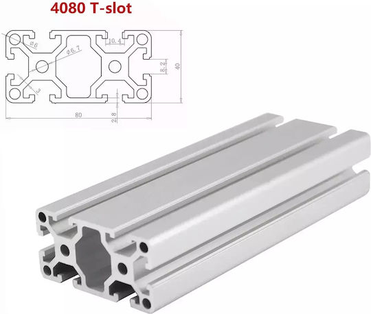 Linear Rail Extrusion Aluminum Profile Anodized 1000mm 4080 T-slot