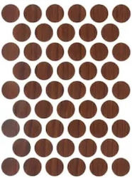 Τάπες Βίδες Αυτοκόλλητες Φ13x2.5mm Καρυδιά 50τμχ