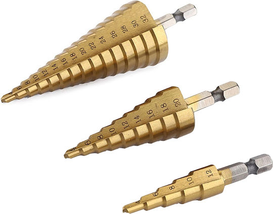 Step Drill Tapered Drills HSS 3 Pieces 12 20 32mm 755902 OEM