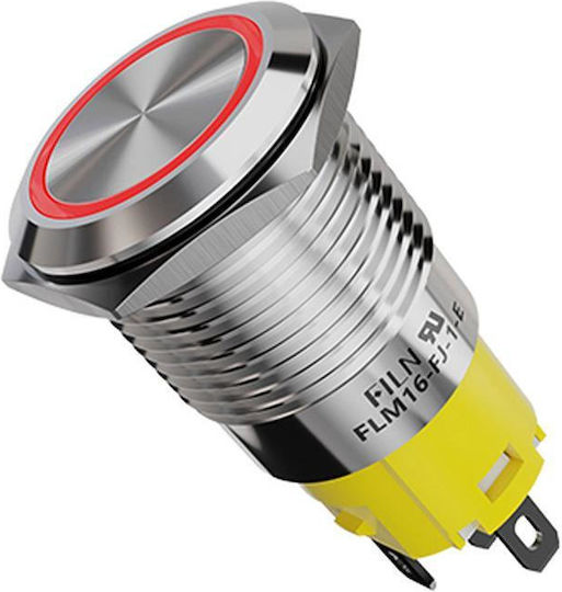 Flm16-fj-e-red Switch Φ16mm 12v Red Light Kal Electronics