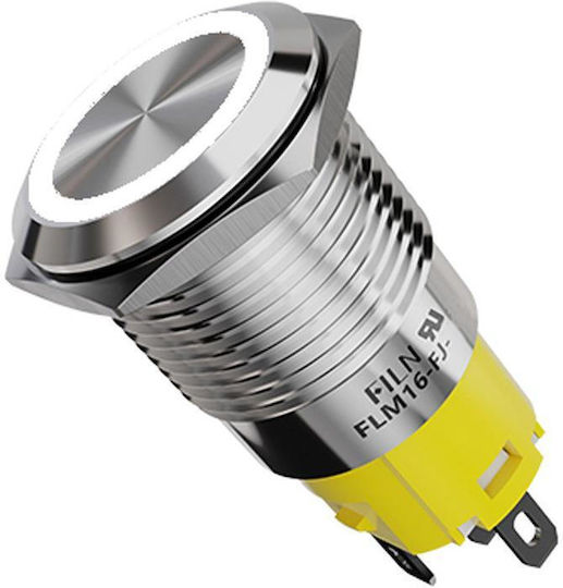 Flm16-fj-e-White Switch Φ16mm 12v White Light Kal Electronics