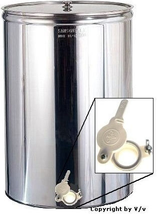 Borcan De Miere Inox Sansone 500 Lt/700 Kg + Canulă Din Plastic