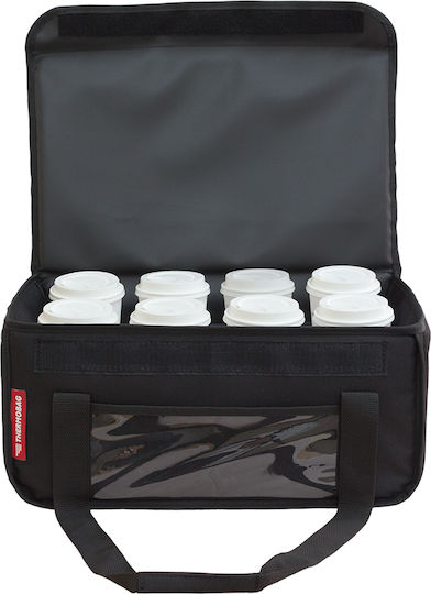 Insulated Delivery Coffee Bag Thermal Transport Up To 8 + 3 Coffee Or 30 Liters Black