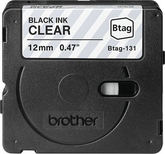 Brother Ταινία Ετικετογράφου 4m x 12mm σε Μαύρο Χρώμα