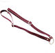 Set of Adjustable Burgundy Backpack Straps with Silver Metal Elements