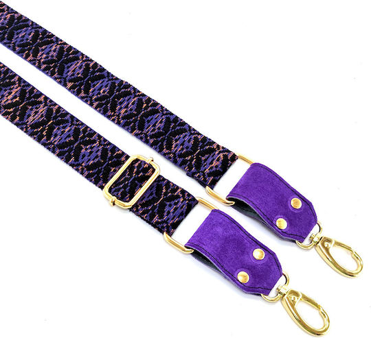 Adjustable Woven Strap Black Purple Leather Finishes Mb54