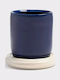 &Klevering Planter Ceramic Blue 25x25x24.5cm.