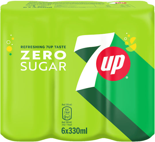 7UP Zitrone Soda mit Kohlensäure, Zuckerfrei 6x330ml