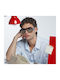 JohNocera Unisex Sunglasses with Red Plastic Frame and Red Lens MYTHO/256-C2-5519