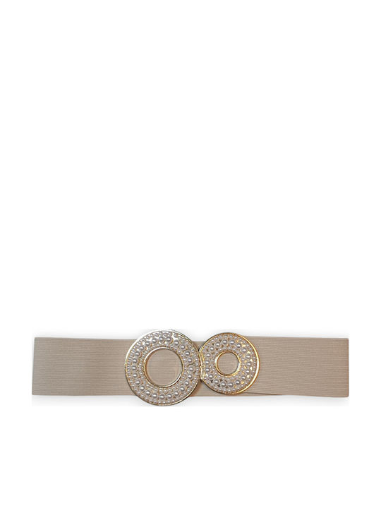 Elastic Women's Belt Beige