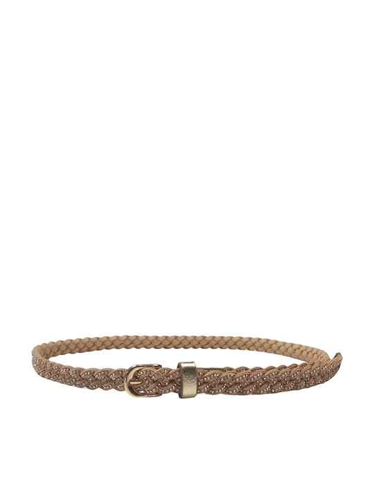 Leather Women's Belt Gold
