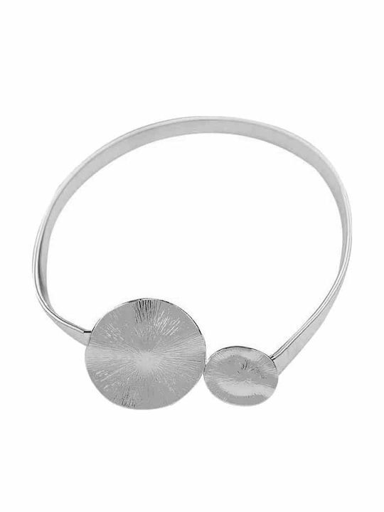 Texture Elastic Women's Belt Silver