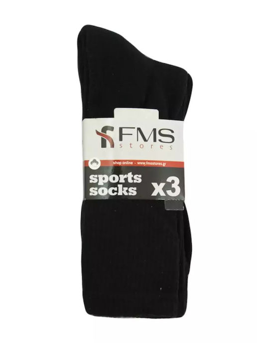 Fms Unisex Κάλτσες Sports Τριπλό Πακέτο Μαύρο Μαύρο Μαύρο