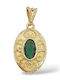 Velegrakis Gold Stone Charm with Stones in Green 9K