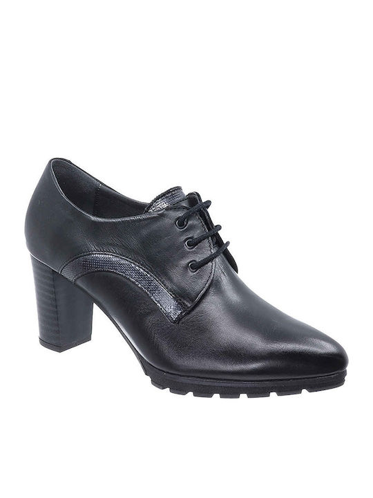 Leder Stiefeletten Damen Schwarz
