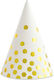 Party Hats White Polka Dot 6 Pieces