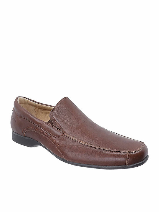 Leder Herren Mokassins in Tabac Braun Farbe