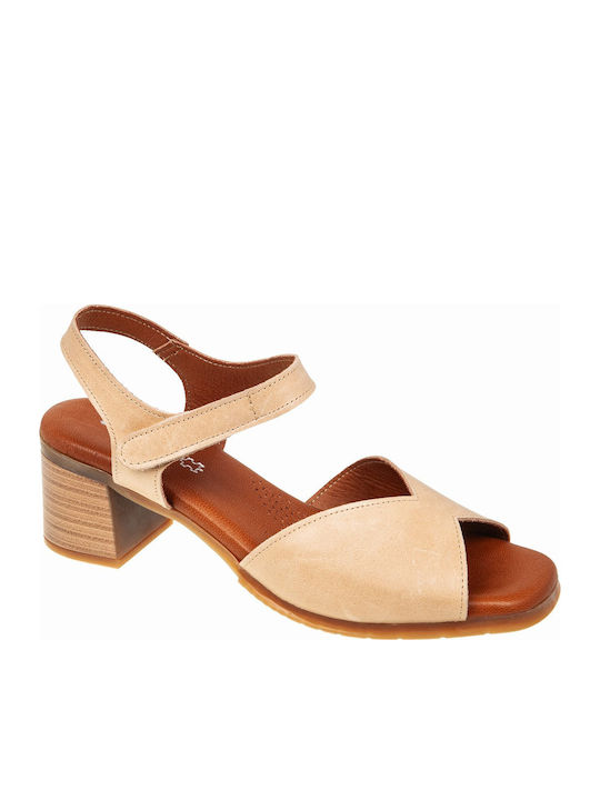 Adam's Shoes Leather Sandals Anatomic Beige