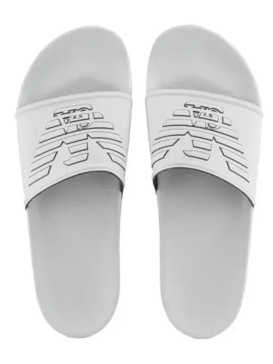 Emporio Armani Eagle Ανδρικά Slides Λευκά