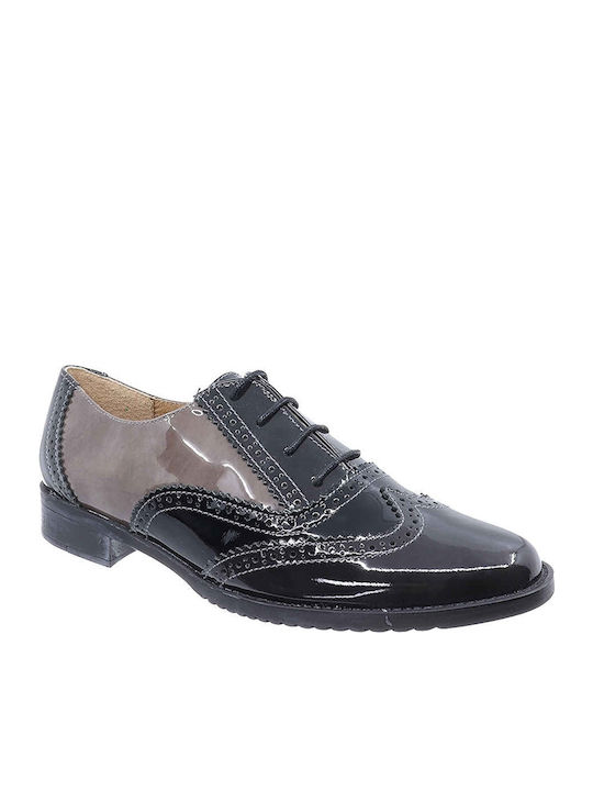 Women's Patent Leather Oxford Shoes Black