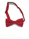 Men's Solid Piqué Cloth Bow Tie Red