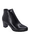 Leder Stiefeletten Damen Schwarz