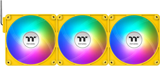 Thermaltake CT120 EX Case Fan with ARGB Lighting and Connection 3-Pin / 4-Pin PWM 3pcs Bumblebee