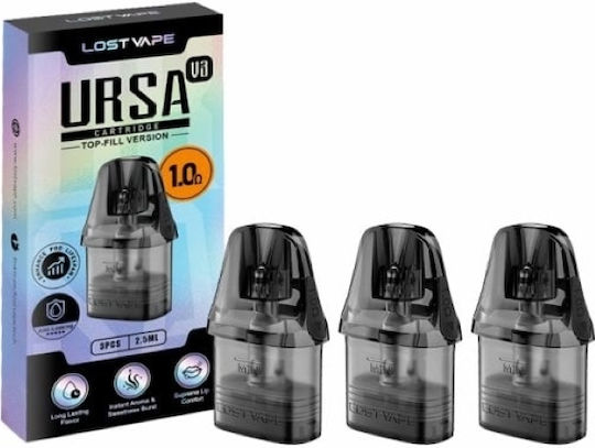 Lost Vape Ursa Nano E-Zigaretten Ersatzteile Pod 3 Stück 2.5ml mit Heizwendel 1ohm
