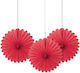 Decorative Paper Fans Red 3 Pieces