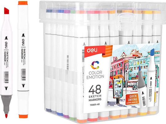 Deli Emotion Drawing Markers Double Tip Set 48pcs