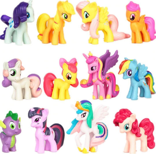 Set Mehrfarbige Pony Figuren Kinder – Miniatur-Spaßspielzeug Sammlung 12 Stück