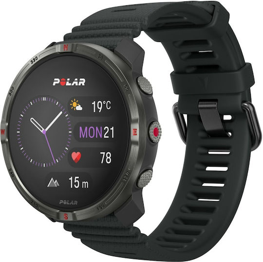 Polar GRIT X2 44mm Αδιάβροχο Smartwatch με Παλμογράφο (Μαύρο)