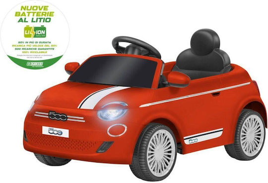 Fiat 500e Едноместен с Дистанционно Управление Вдъхновен 12 Волта Червен за 3+ Години