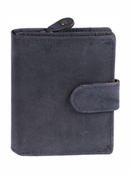 Fetiche Leather Δερμάτινο Γυναικείο Πορτοφόλι Μπλε