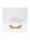 Dekoratives Skulptur Schulterschwarm Fische Polyresin Natürliche Weiße 26x5x21cm