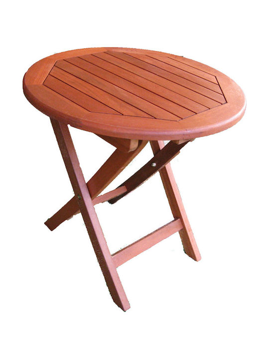 Wooden Auxiliary Table for Small Outdoor Spaces Foldable Yellow Balau 50x50x50cm