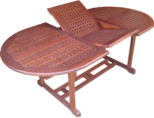 Wooden Masa pentru spații exterioare Extensibil Galben Balau 150(+50)x100x72buc