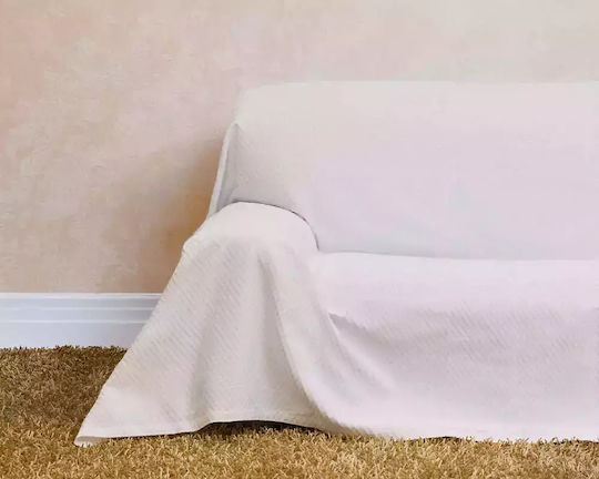 Pearl Home & Baby Soofa Триместен Диван Покривка П170xМ300см Бяла Перла